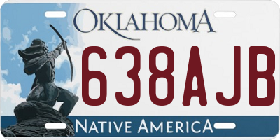 OK license plate 638AJB
