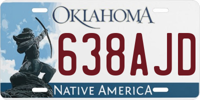 OK license plate 638AJD
