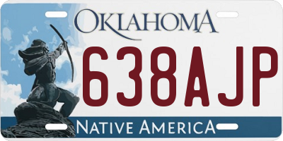 OK license plate 638AJP