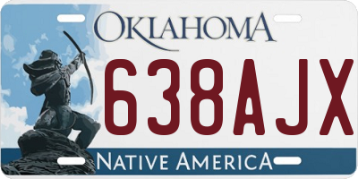 OK license plate 638AJX