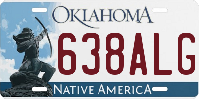 OK license plate 638ALG