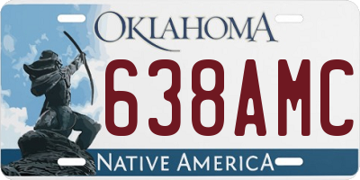 OK license plate 638AMC