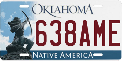 OK license plate 638AME