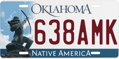 OK license plate 638AMK