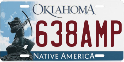 OK license plate 638AMP