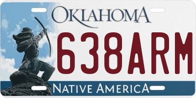 OK license plate 638ARM