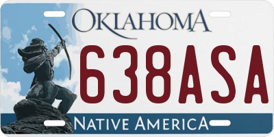 OK license plate 638ASA