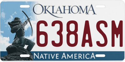 OK license plate 638ASM