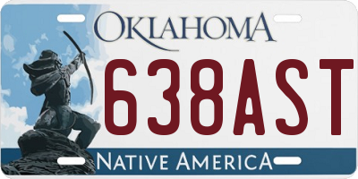 OK license plate 638AST