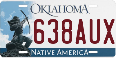 OK license plate 638AUX