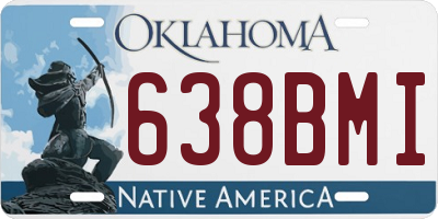 OK license plate 638BMI