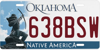 OK license plate 638BSW