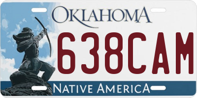 OK license plate 638CAM