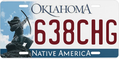 OK license plate 638CHG