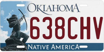 OK license plate 638CHV