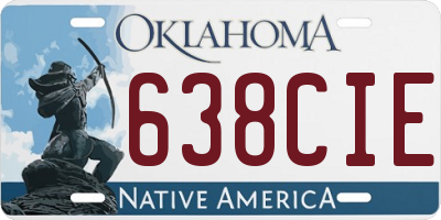 OK license plate 638CIE