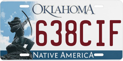 OK license plate 638CIF