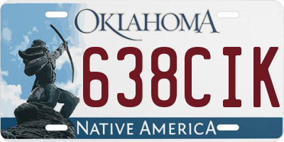 OK license plate 638CIK