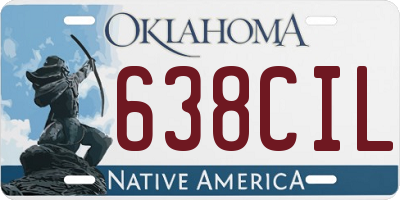 OK license plate 638CIL