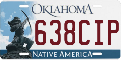 OK license plate 638CIP