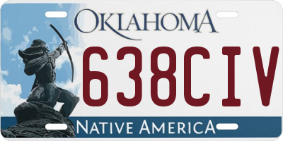 OK license plate 638CIV
