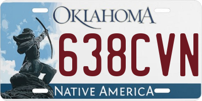 OK license plate 638CVN