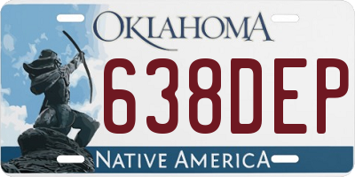 OK license plate 638DEP
