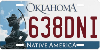 OK license plate 638DNI