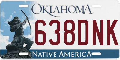 OK license plate 638DNK