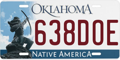 OK license plate 638DOE