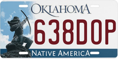 OK license plate 638DOP