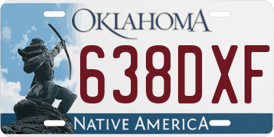 OK license plate 638DXF