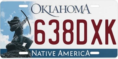 OK license plate 638DXK
