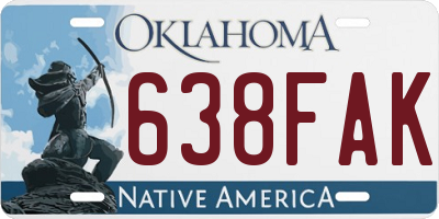 OK license plate 638FAK