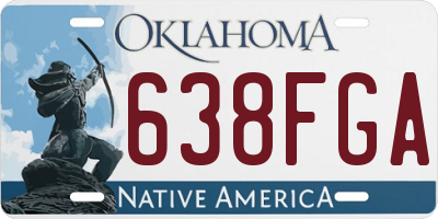 OK license plate 638FGA