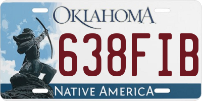 OK license plate 638FIB