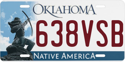 OK license plate 638VSB