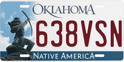 OK license plate 638VSN