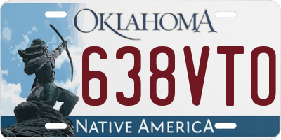 OK license plate 638VTO