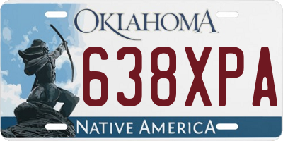 OK license plate 638XPA