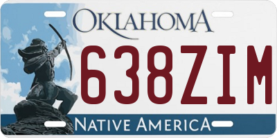 OK license plate 638ZIM