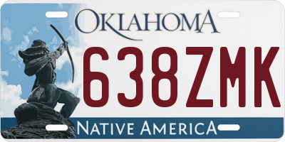 OK license plate 638ZMK