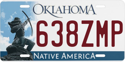 OK license plate 638ZMP