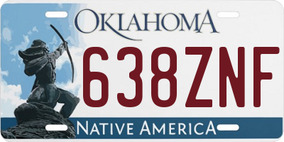 OK license plate 638ZNF