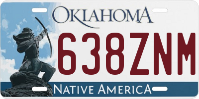 OK license plate 638ZNM