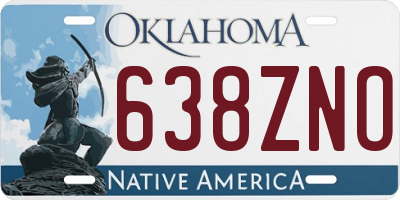 OK license plate 638ZNO