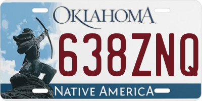 OK license plate 638ZNQ