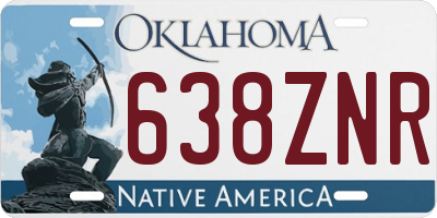 OK license plate 638ZNR