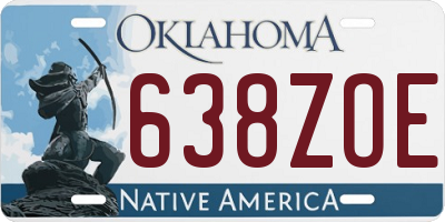 OK license plate 638ZOE
