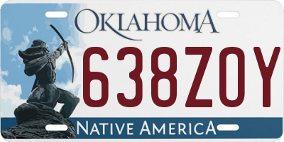 OK license plate 638ZOY